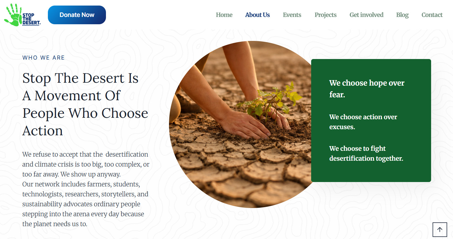 Stop The Desert Website